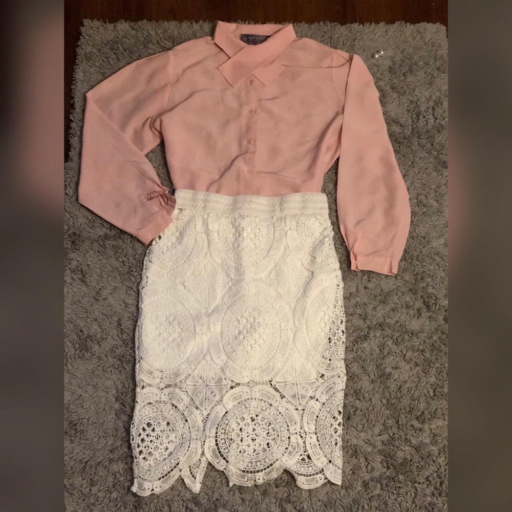 Lace Knee Length Skirt